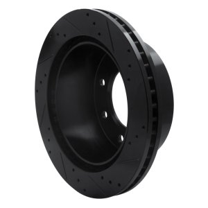 Chevrolet Silverado 3500 HD Brake Rotor (1) - Rear Left - R1 Concepts - Drilled & Slotted - Black - `11-`25